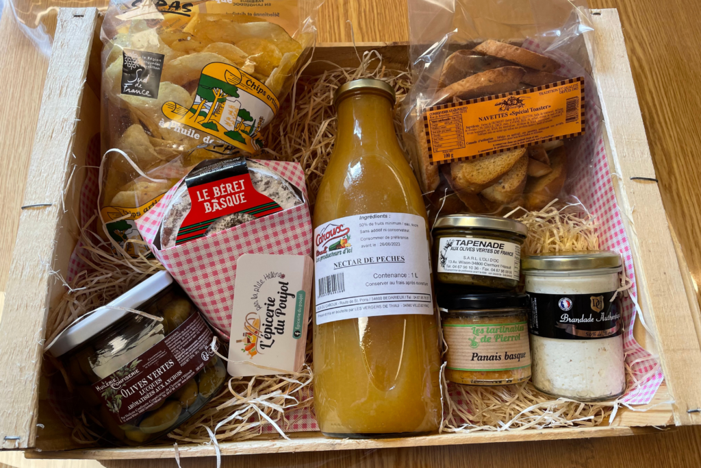 paniers garnis sur commande à l'épicerie du poujol